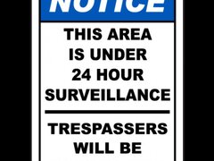 Area Under 24 Hour TV Surveillance Sign